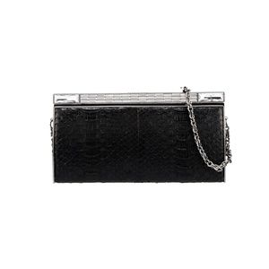 CHANEL Python Evening Frame Bag Women's Handbags